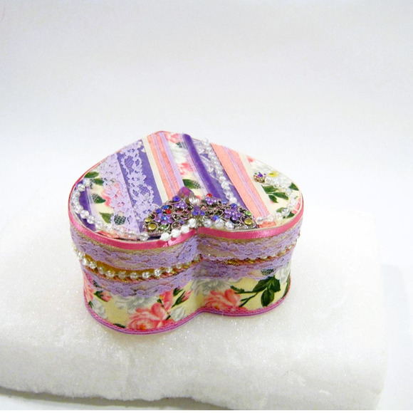 Handcrafted Keepsake Jewelry Trinket Mementos Storage Box Journal + Potpourri - Picture 7 of 9